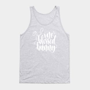 Inspiring One Blessed Bunny Easter Calligraphy Tank Top